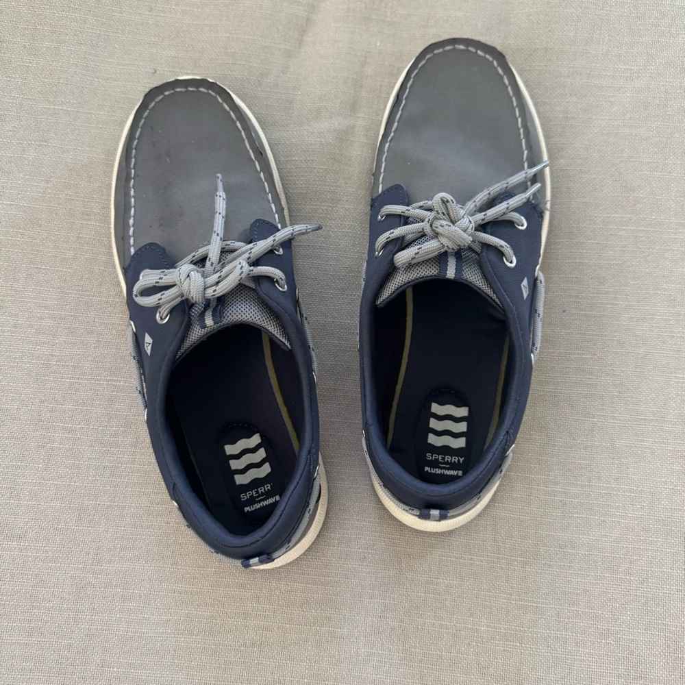 Sperry Kids Gray and Navy Boat Shoes